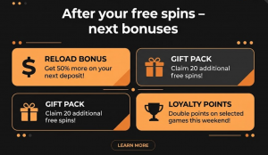 After your free spins – next bonuses